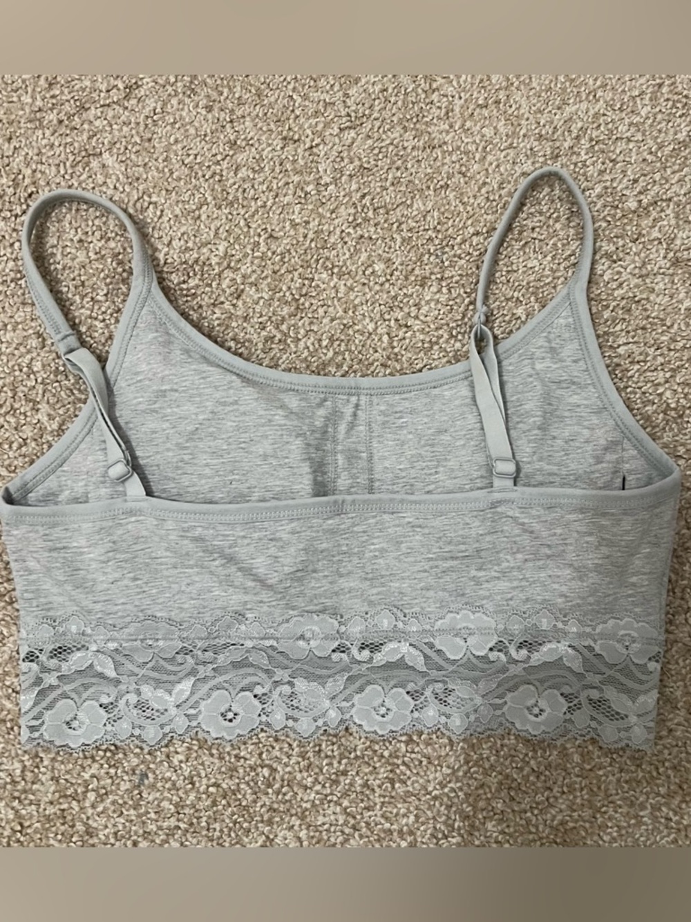 Pact Light Gray Lace Trim Bralette Size Small - Picture 5 of 6